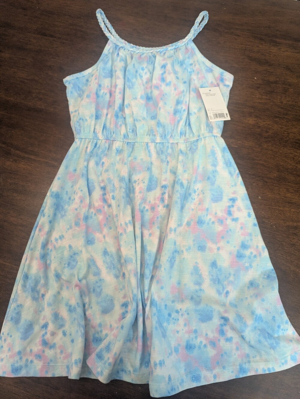 Light Blue Dress with Dark Blue And Purple Patterns